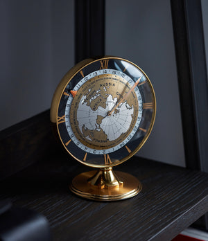 Rare vintage IMHOF World Time Clock with heure universelle complication for sale at A Collected Man London