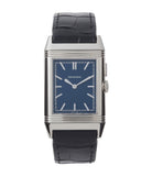 buy Jaeger-LeCoultre Grand Reverso Ultra-Thin Duoface Blue Boutique Edition 278.8.54 steel preowned traveller dress watch