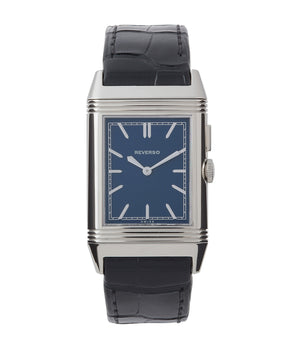 buy Jaeger-LeCoultre Grand Reverso Ultra-Thin Duoface Blue Boutique Edition 278.8.54 steel preowned traveller dress watch