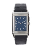 shop Jaeger-LeCoultre Boutique Edition Grand Reverso Duoface Blue Ultra-Thin 278.8.54 steel preowned traveller
