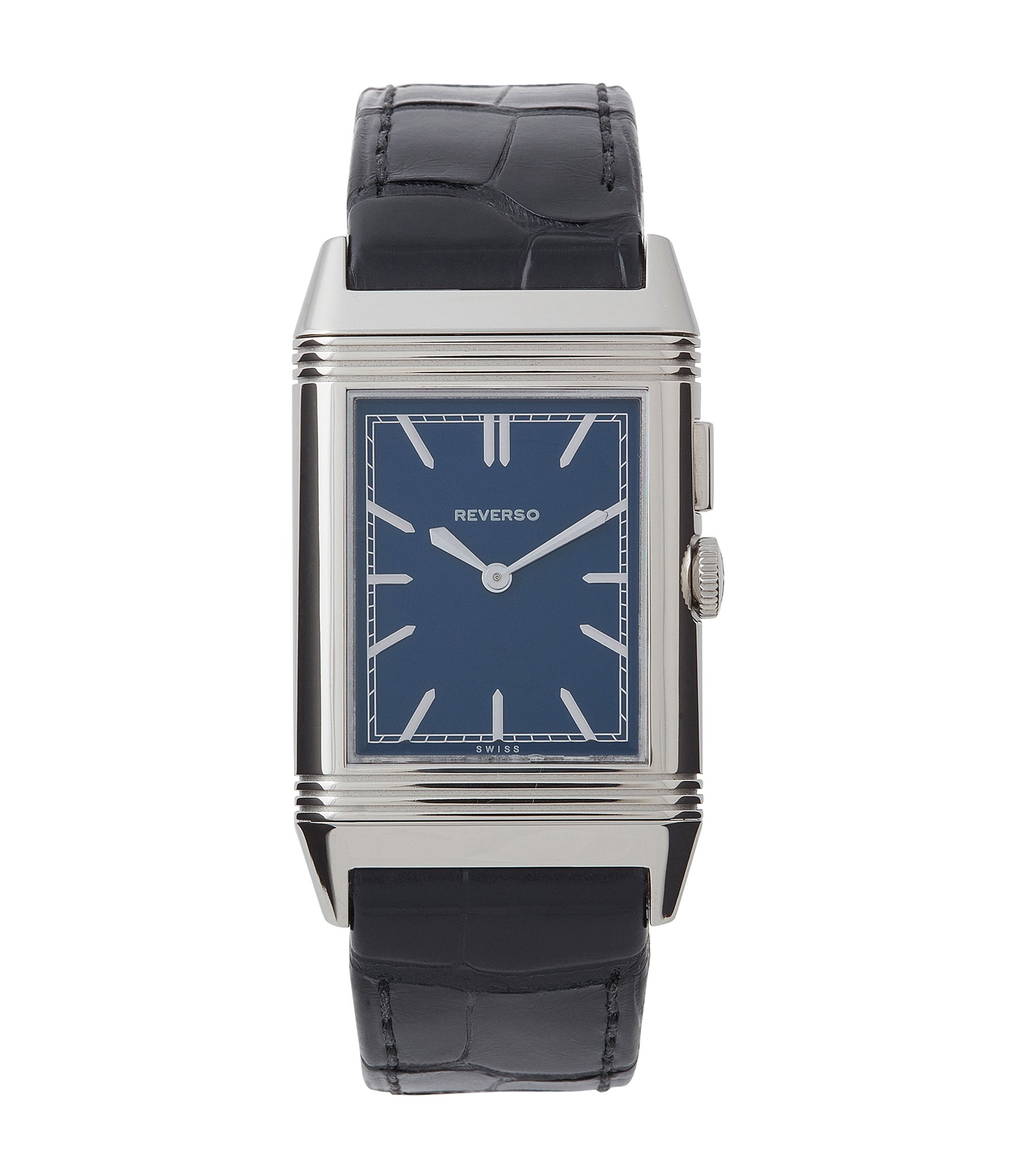 shop Jaeger-LeCoultre Boutique Edition Grand Reverso Duoface Blue Ultra-Thin 278.8.54 steel preowned traveller