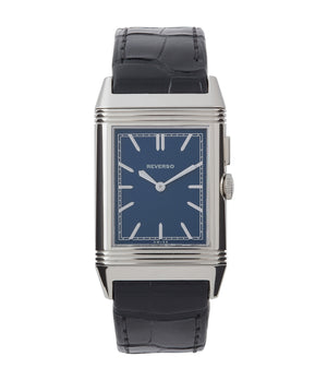 shop Jaeger-LeCoultre Boutique Edition Grand Reverso Duoface Blue Ultra-Thin 278.8.54 steel preowned traveller