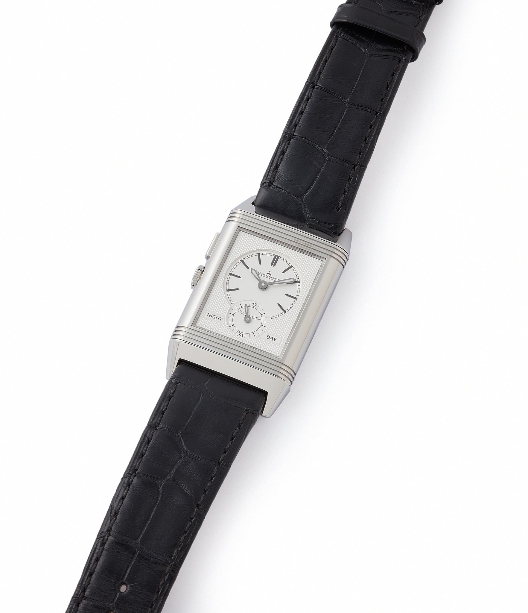 silver and blue dial Jaeger-LeCoultre Boutique Edition Grand Reverso Duoface Blue Ultra-Thin 278.8.54 steel preowned traveller
