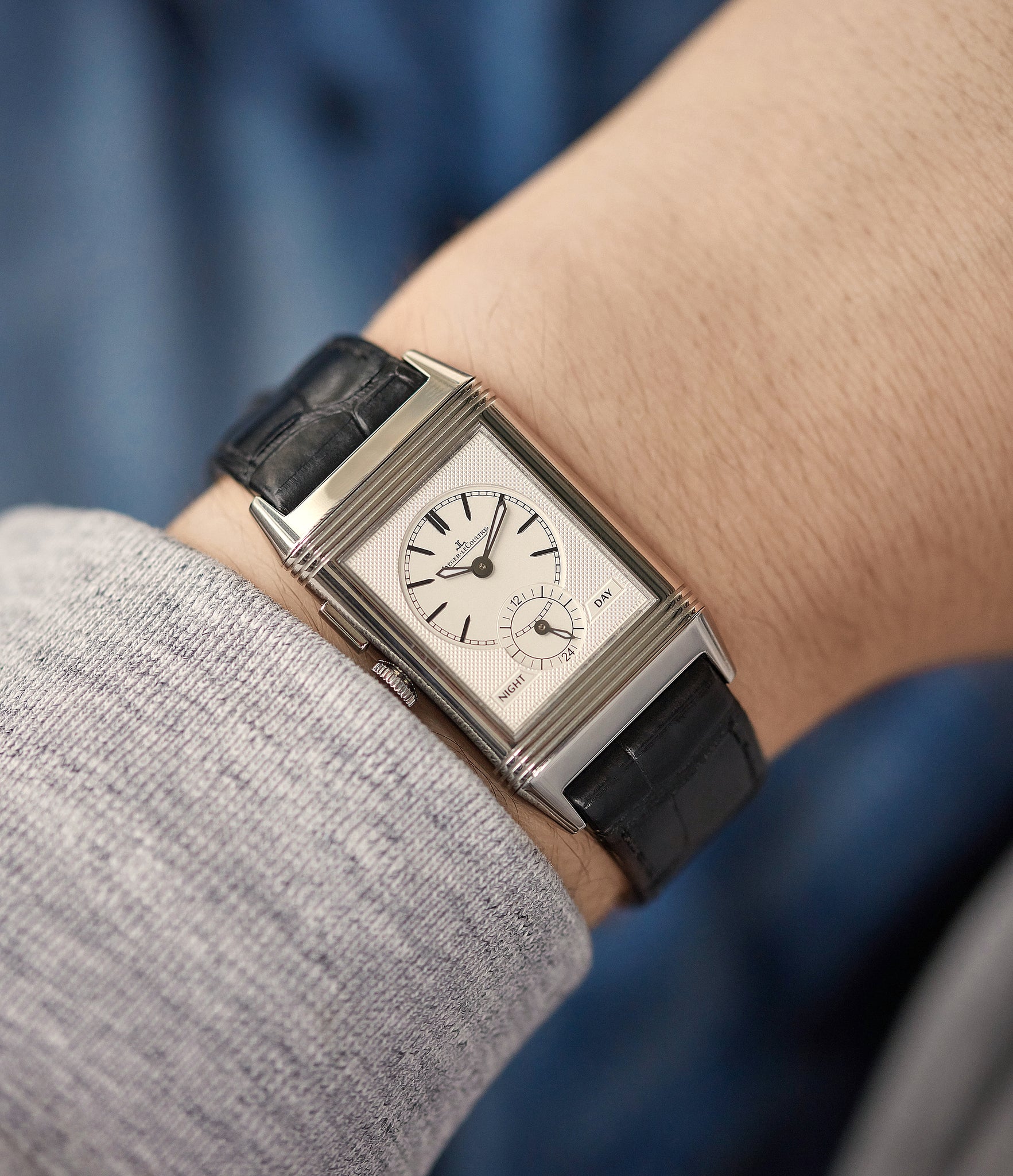 Jaeger LeCoultre Grand Reverso Ultra Thin Duoface Blue Silver