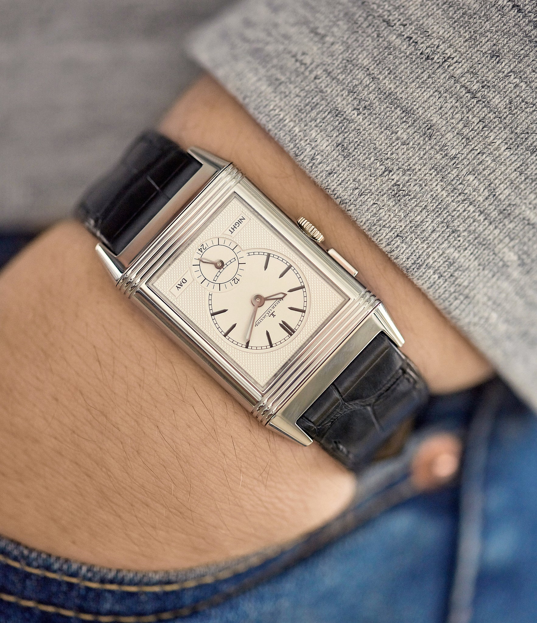two-dial Jaeger-LeCoultre Boutique Edition Grand Reverso Duoface Blue Ultra-Thin 278.8.54 steel preowned traveller