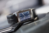 278.8.54 Jaeger-LeCoultre Grand Reverso Ultra-Thin Duoface Blue Boutique Edition steel preowned traveller dress watch