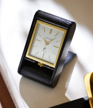 Jaeger - LeCoultre Ados Leroy - Signed Travel Clock | Gold - Plated With Black Lizard Case | A Collected Man London