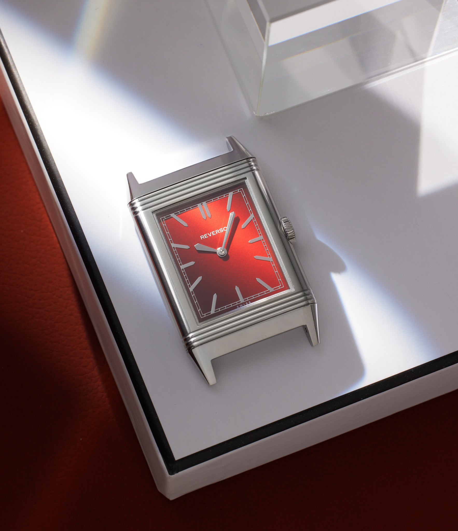 Front dial | Jaeger-LeCoultre Grand Reverso 1931 “Rouge” | Stainless Steel | A Collected Man | Available Worldwide