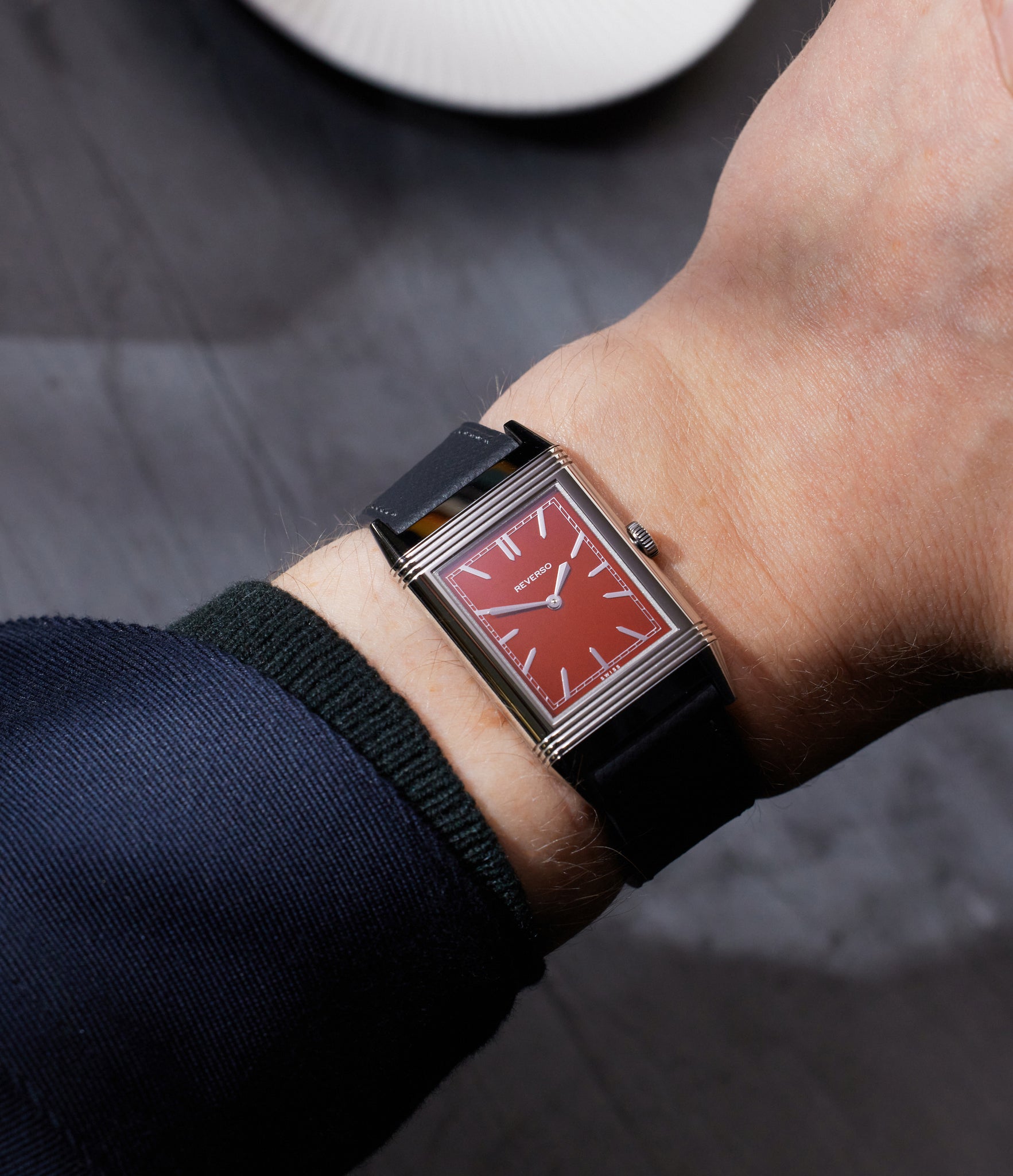 On-wrist | Jaeger-LeCoultre Grand Reverso 1931 “Rouge” | Stainless Steel | A Collected Man | Available Worldwide