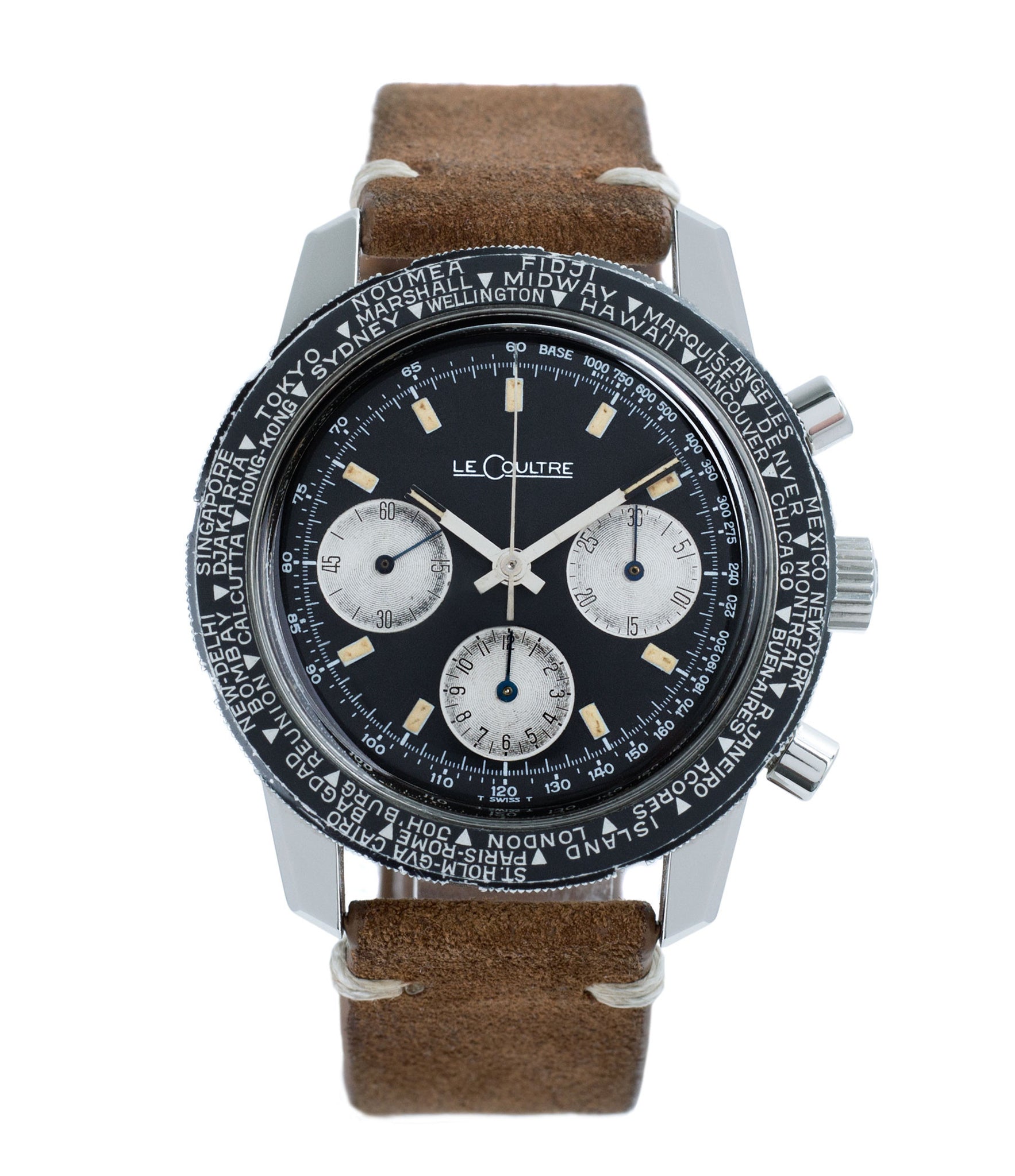 buy LeCoultre Deep Sea Shark E2643 steel vintage chronograph online at A Collected Man London vintage watch specialist