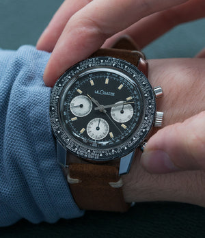 buy vintage collectable rare diving watch LeCoultre Deep Sea Shark E2643 steel vintage chronograph online at A Collected Man London vintage watch specialist