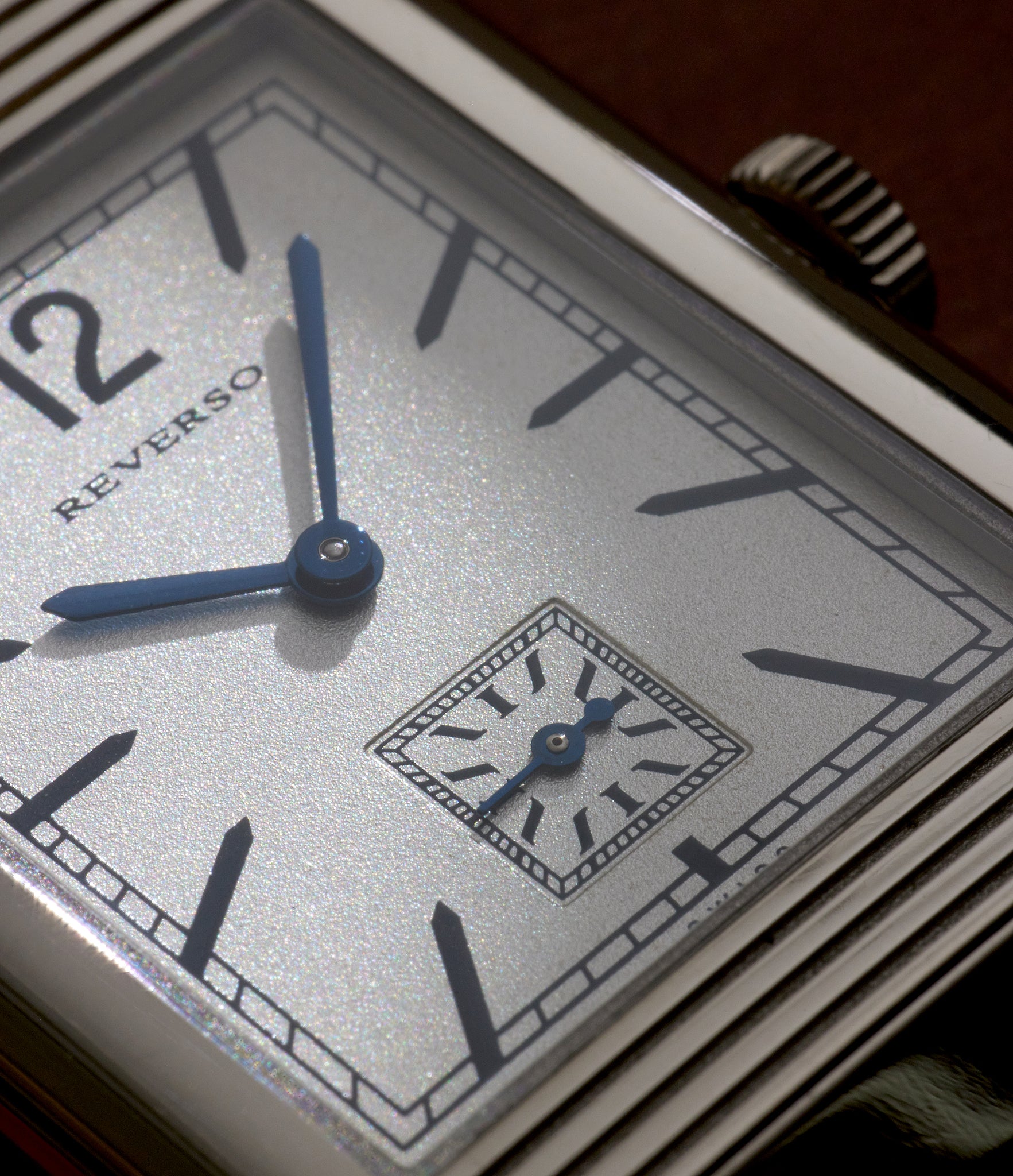 Jaeger LeCoultre | Grand Reverso | 1931 Ultra-Thin | 18k White Gold | Available worldwide at A Collected Man | Watch face detail