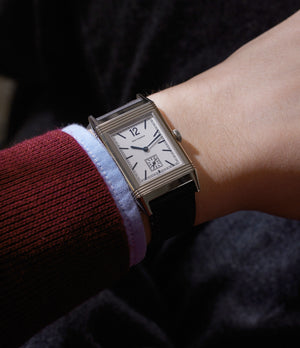 Jaeger LeCoultre | Grand Reverso | 1931 Ultra-Thin | 18k White Gold | Available worldwide at A Collected Man | Wrist shot
