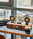 Rare vintage Jaeger Barometer with brass case available at A Collected Man London