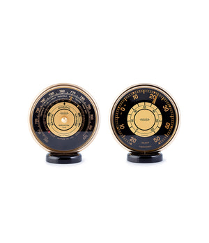 side-shot Rare vintage Jaeger barometer and thermorex available to buy at A Collected Man London