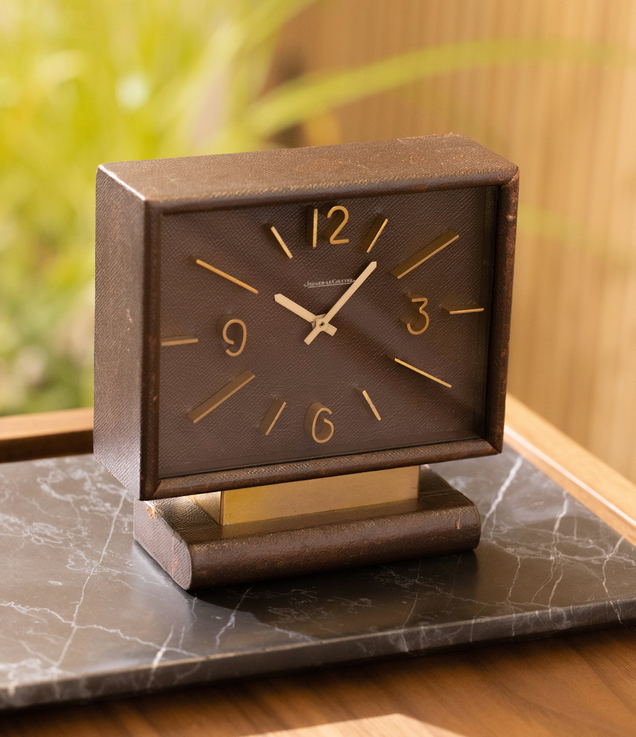 Buy Jaeger-LeCoultre leather-bound desk clock | JLC objet de vertu – A ...