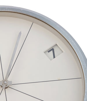 Eight-Day Desk Clock | White Chrome-plated Metal