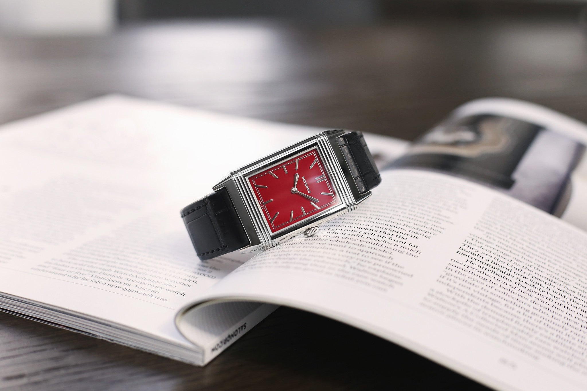 red Jaeger-LeCoultre Reverso 1931 Rouge red lacquer dial dress watch online at a Collected Man London