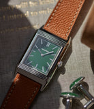Order Paris Molequin watch strap Jaeger LeCoultre grained tan calfskin leather quick-release springbars buckle handcrafted European-made for sale online at A Collected Man London