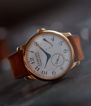 F. P. Journe Chronometre Souverain CS.RG.38 rose gold silver dial watch for sale online at A Collected Man London UK specialist of rare watches