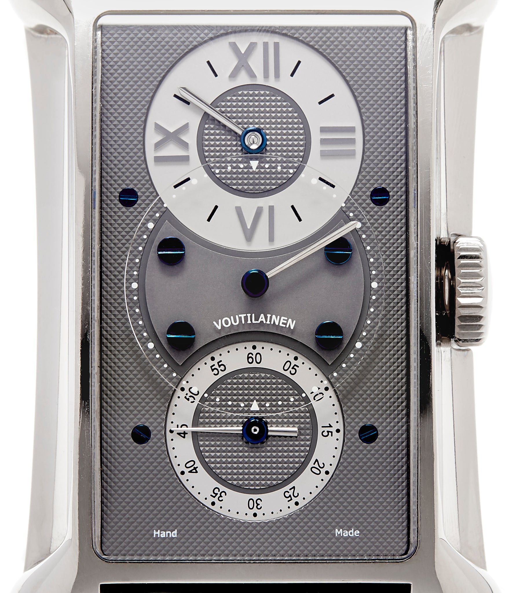 grey dial Voutilainen 27 Chronometre white gold Limited Edition white gold watch by Kari Voutilainen for sale online at approved re-seller A Collected Man London UK specialist of rare watches