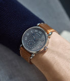 shop Voutilainen Observatoire grey guilloche dial rare watch by independent watchmaker for sale online at A Collected Man London approved re-seller of Voutilainen watches