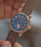 selling Voutilainen unique piece GMT power reserve rose gold dress watch blue dial for sale online at A Collected Man London UK specialist of rare watches