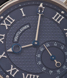 blue dial Voutilainen watch Vingt-8 000 Cal. 28 white gold watch at A Collected Man London approved re-seller of independent watchmakers