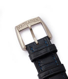 white gold tang buckle Kari Voutilainen watch Vingt-8 blue dial white gold watch at A Collected Man London approved re-seller of independent watchmakers