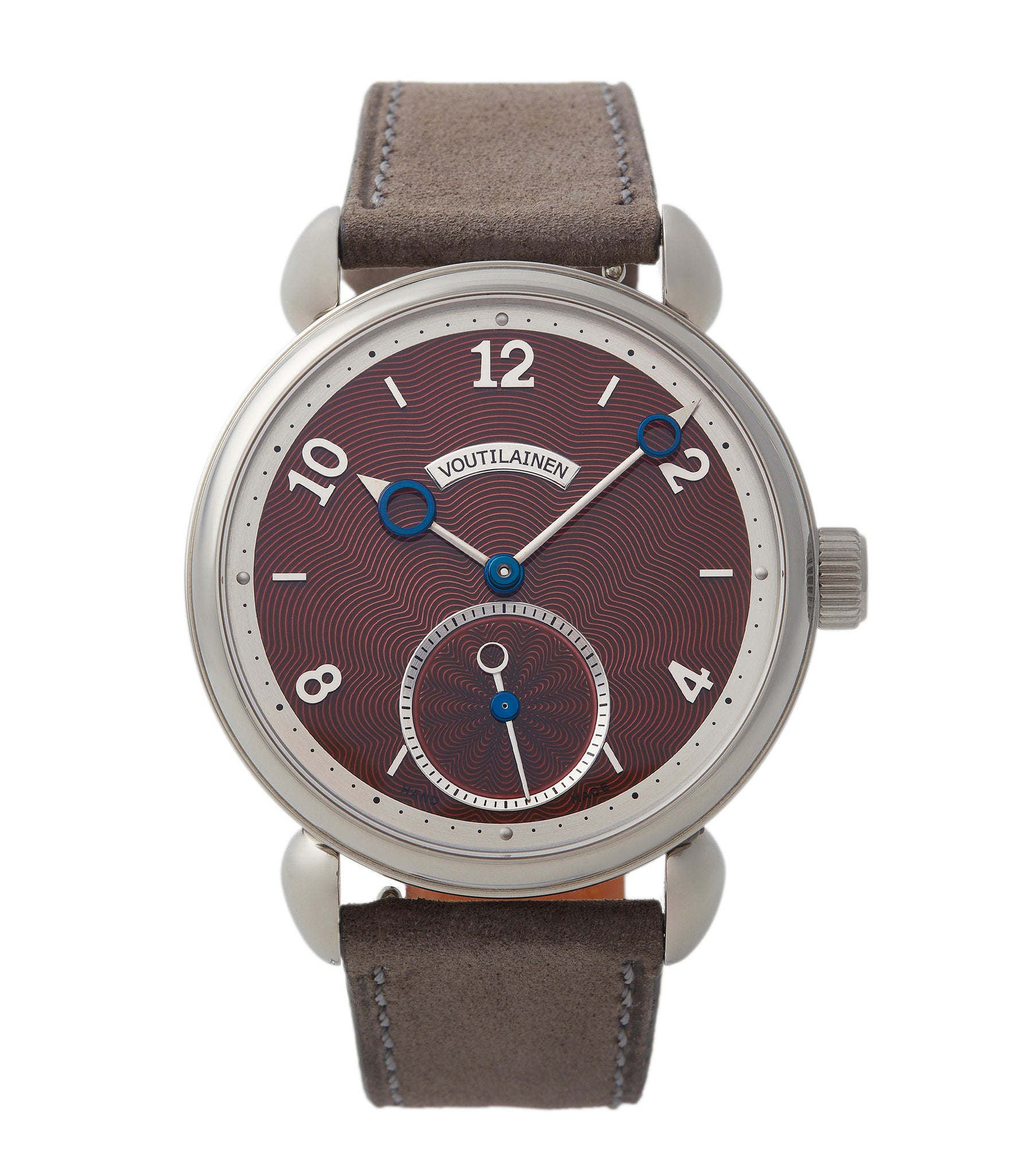 buy Kari Voutilainen Vingt-8 Limited Edition titanium burgundy red dial pre-owned watch for sale online A Collected Man London