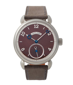 buy Kari Voutilainen Vingt-8 Limited Edition titanium burgundy red dial pre-owned watch for sale online A Collected Man London
