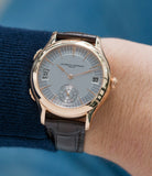 men's luxury wristwatch Laurent Ferrier Galet Traveller Micro Rotor LF 230.01 rose gold watch additional prototype dial for sale online at A Collected Man London UK approved reseller of preowned independent watchmakers