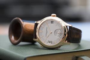 Laurent Ferrier Galet Traveller Micro Rotor LF 230.01 rose gold watch additional prototype dial for sale online at A Collected Man London UK approved reseller of preowned independent watchmakers