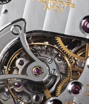 prototype Laurent Ferrier Galet Traveller LCF 007-AC unique stainless steel automatic Cal. LF 230.01 authentic pre-owned rare luxury dress watch from 2013 movement 