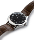 prototype Laurent Ferrier Galet Traveller LCF 007-AC unique stainless steel automatic Cal. LF 230.01 authentic pre-owned rare luxury dress watch from 2013 with solid silver dial and applied 18K white gold indexes dial and brown alligator strap with date, gmt, chronometer, hours, minutes, sub-seconds