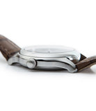 prototype Laurent Ferrier Galet Traveller LCF 007-AC unique stainless steel automatic Cal. LF 230.01 authentic pre-owned rare luxury dress watch from 2013 with solid silver dial and applied 18K white gold indexes dial ball-shaped crown