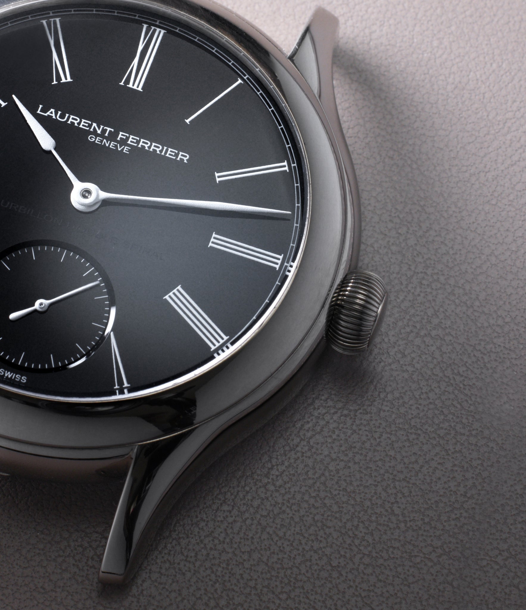 Front Dial | Crown | Laurent Ferrier Galet Classic Tourbillon | White Gold | A Collected Man | Available Worldwide