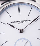 white enamel dial Laurent Ferrier Galet Micro-Rotor FBN 230.02 Enamel dial steel watch for sale online at A Collected Man London UK approved seller of independent watchmaker Laurent Ferrier