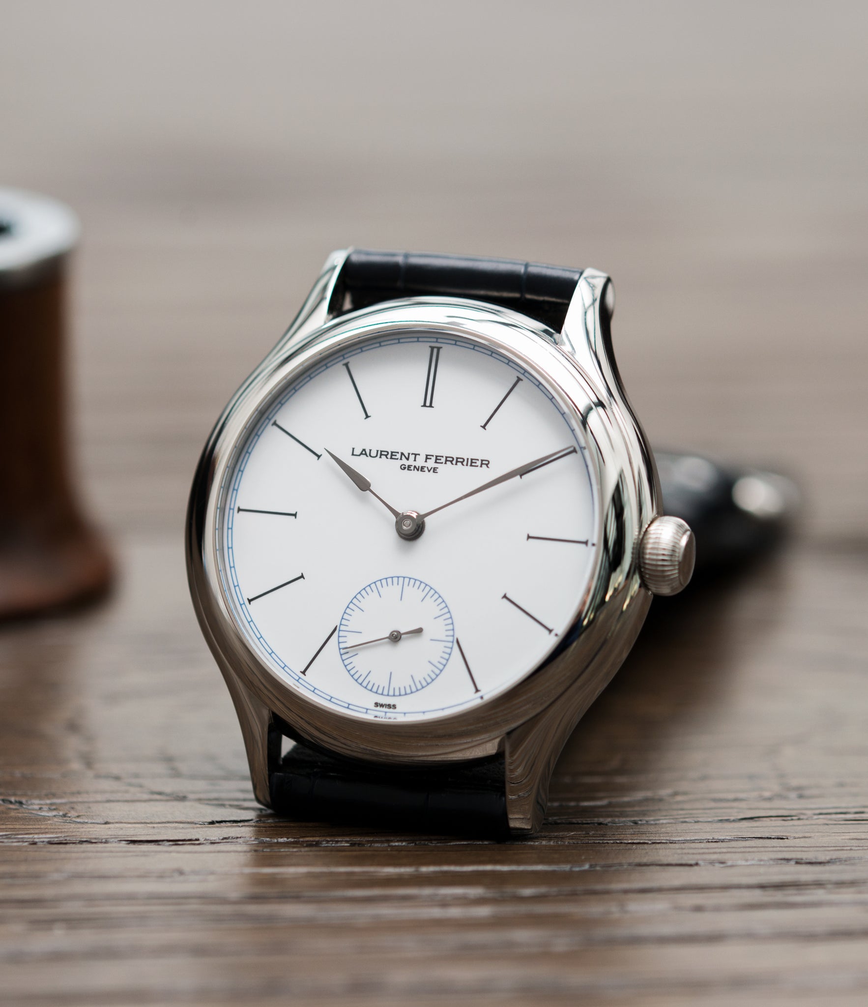 selling Laurent Ferrier Galet Micro-Rotor FBN 230.02 Enamel dial steel watch for sale online at A Collected Man London UK approved seller of independent watchmaker Laurent Ferrier