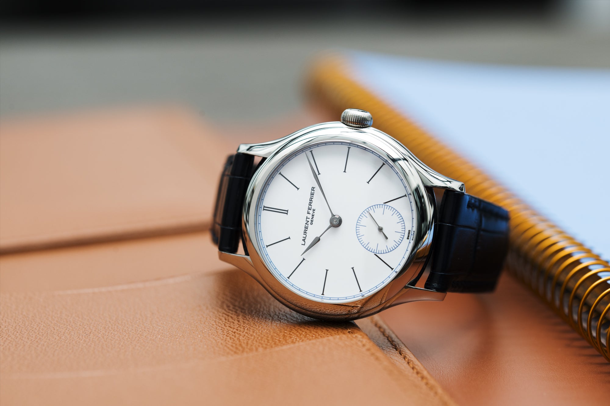 Laurent Ferrier Galet Micro-Rotor FBN 230.02 Enamel dial steel watch for sale online at A Collected Man London UK approved seller of independent watchmaker Laurent Ferrier