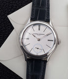 Grand Feu white enamel dial Laurent Ferrier Galet Micro-rotor LCF006 platinum limited edition watch for sale online at A Collected Man London specialist independent watchmakers