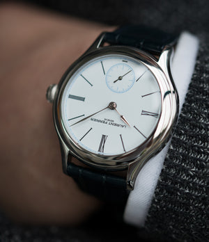 buy time-only dress watch Laurent Ferrier Galet Micro-rotor LCF006 platinum enamel dial limited edition watch for sale online at A Collected Man London specialist independent watchmakers