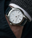buy platinum wristwatch Laurent Ferrier Galet Micro-rotor LCF006 enamel dial limited edition watch for sale online at A Collected Man London specialist independent watchmakers