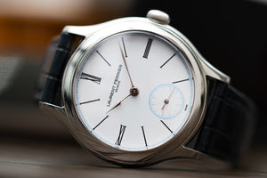 buy preowned Laurent Ferrier Galet Micro-rotor LCF006 platinum enamel dial limited edition watch for sale online at A Collected Man London specialist independent watchmakers