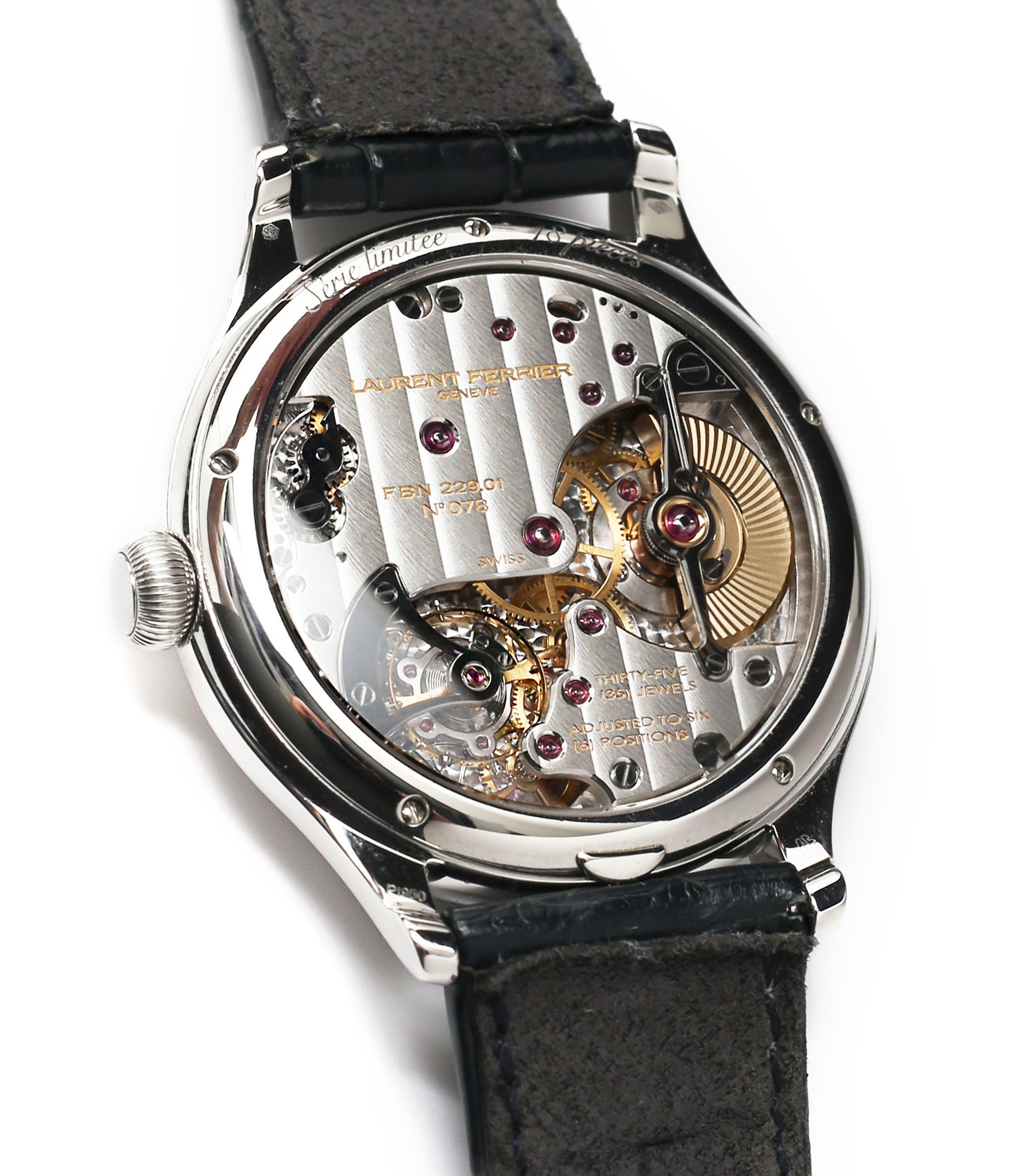 independent watchmaker Laurent Ferrier Galet Micro-rotor LCF006 platinum enamel dial limited edition watch for sale online at A Collected Man London specialist independent watchmakers