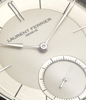 champagne dial piece unique Laurent Ferrier Galet Micro-rotor 40 mm platinum time-only dress watch from independent watchmaker for sale online at A Collected Man London UK specialist of rare watches