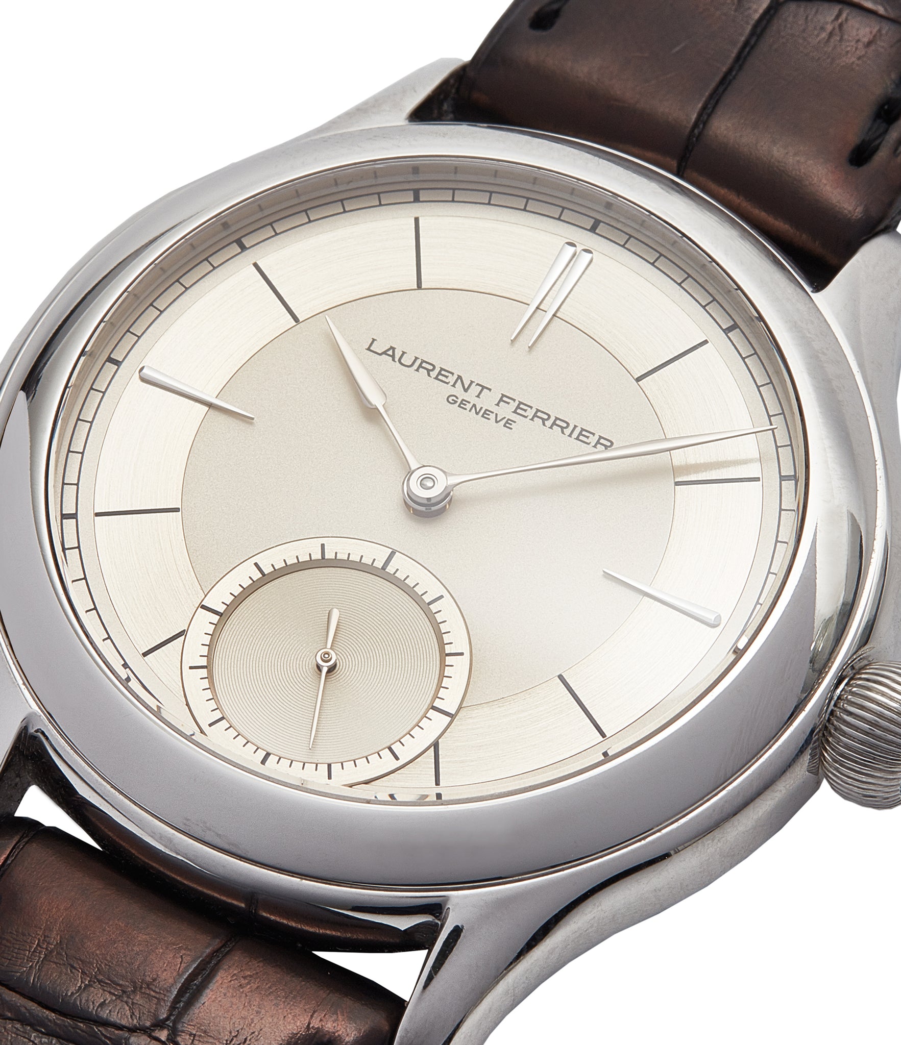 piece unique Laurent Ferrier Galet Micro-rotor 40 mm platinum time-only dress watch from independent watchmaker for sale online at A Collected Man London UK specialist of rare watches