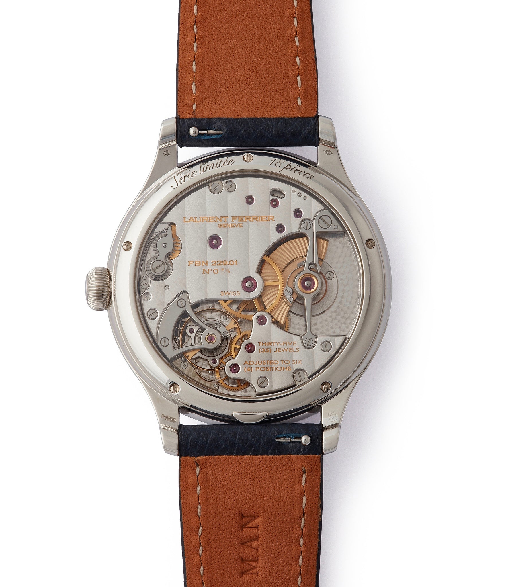 automatic LF229.01 Laurent Ferrier Galet Micro-rotor platinum white enamel dial limited edition dress watch sale A Collected Man London UK specialist of independent watchmakers