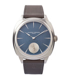 buy Laurent Ferrier Micro Rotor LF 229.01 Galet Square William&Son blue dial white gold watch online at A Collected Man London approved seller of preowned independent watchmakers
