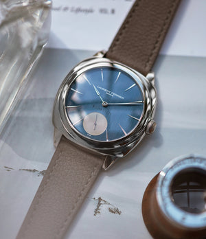 buy preowned Laurent Ferrier Micro Rotor LF 229.01 Galet Square William&Son blue dial white gold watch online at A Collected Man London approved seller of preowned independent watchmakers